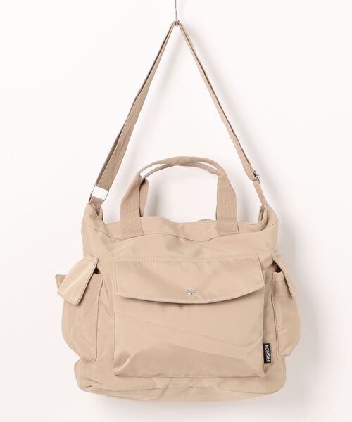 STYLEBLOCK(スタイルブロック)の「ビッグポケット付き2WAYショルダーバッグ(ショルダーバッグ・レディース・ブルー/ホワイト/カーキ/ブラック・FREE)」の13枚目の写真