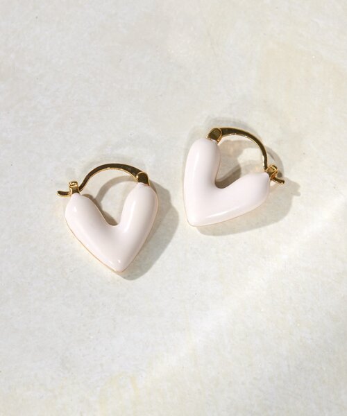 ear PAPILLONNER（イアパピヨネ）の「《シルバーポスト》グロッシーハートピアス（ピアス（両耳用）・レディース・アイボリー/ブラック・FREE）」の14枚目の写真