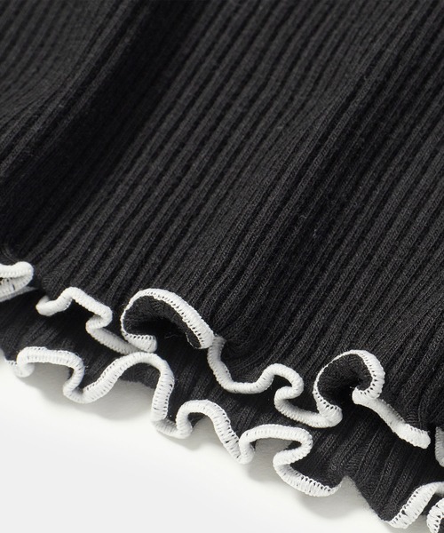 ROPE' PICNIC（ロペピクニック）の「【KIDS】配色フリルネックニットプルオーバー/WEB限定サイズ:110cm（ニット/セーター・キッズ・ブラック/キナリ・110/120/130/140/150）」の10枚目の写真