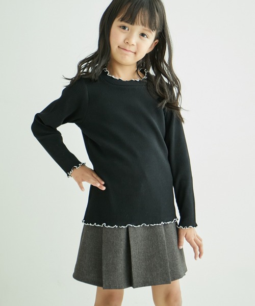 ROPE' PICNIC（ロペピクニック）の「【KIDS】配色フリルネックニットプルオーバー/WEB限定サイズ:110cm（ニット/セーター・キッズ・ブラック/キナリ・110/120/130/140/150）」の16枚目の写真