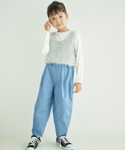 ROPE' PICNIC（ロペピクニック）の「【KIDS】配色フリルネックニットプルオーバー/WEB限定サイズ:110cm（ニット/セーター・キッズ・ブラック/キナリ・110/120/130/140/150）」の15枚目の写真