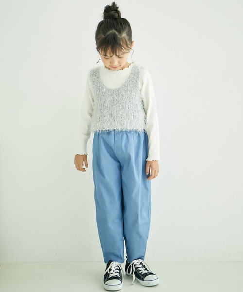 ROPE' PICNIC（ロペピクニック）の「【KIDS】配色フリルネックニットプルオーバー/WEB限定サイズ:110cm（ニット/セーター・キッズ・ブラック/キナリ・110/120/130/140/150）」の14枚目の写真
