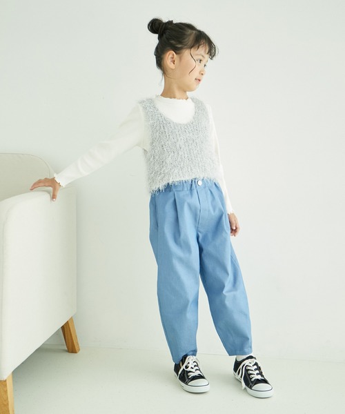 ROPE' PICNIC（ロペピクニック）の「【KIDS】配色フリルネックニットプルオーバー/WEB限定サイズ:110cm（ニット/セーター・キッズ・ブラック/キナリ・110/120/130/140/150）」の13枚目の写真