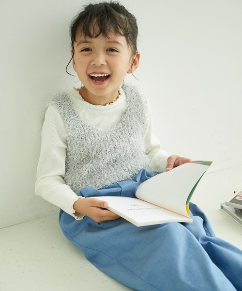 ROPE' PICNIC（ロペピクニック）の「【KIDS】配色フリルネックニットプルオーバー/WEB限定サイズ:110cm（ニット/セーター・キッズ・ブラック/キナリ・110/120/130/140/150）」の20枚目の写真
