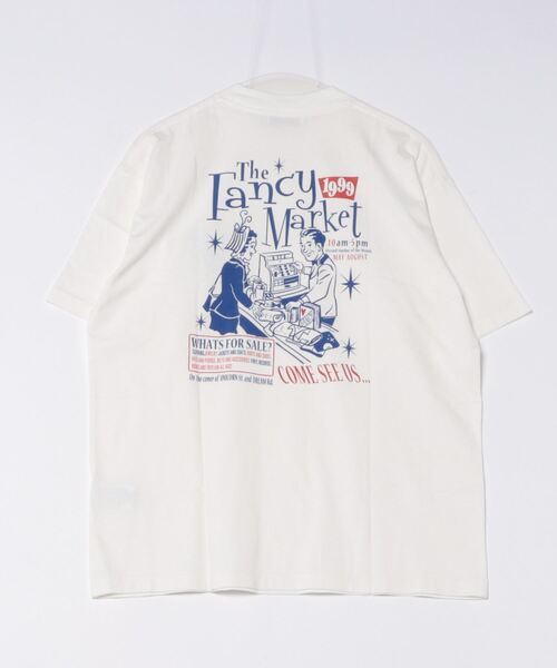 Import & Select(インポートアンドセレクト)の「【select】”The Fancy Market”ロゴ プリントショートスリーブTEE(Tシャツ/カットソー・メンズ・グリーン/オフホワイト/チャコールグレー・3/2)」の5枚目の写真