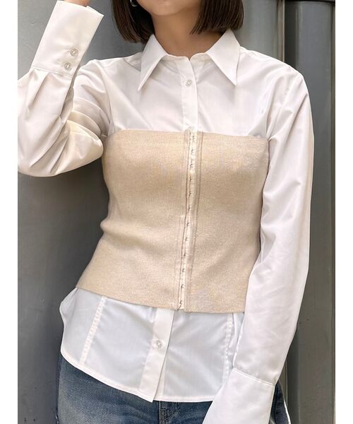 MURUA（ムルーア）の「フロントホックニットビスチェ（ニット/セーター・レディース・ブラック/アイボリー/グレー・FREE）」の2枚目の写真