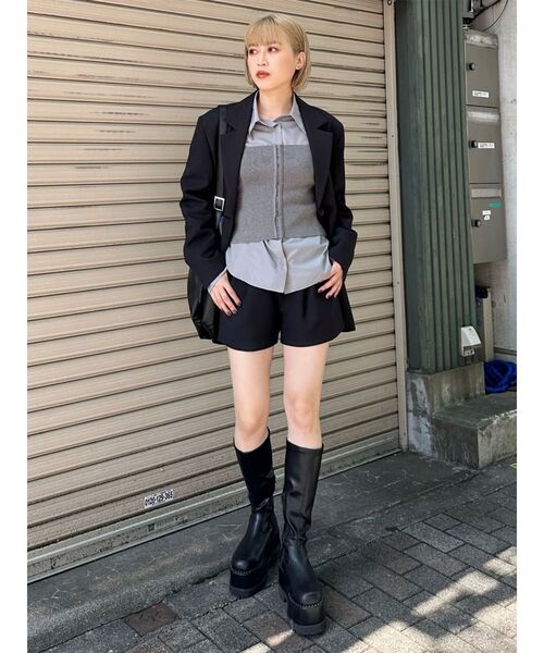 MURUA（ムルーア）の「フロントホックニットビスチェ（ニット/セーター・レディース・ブラック/アイボリー/グレー・FREE）」の11枚目の写真