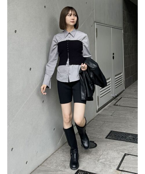 MURUA（ムルーア）の「フロントホックニットビスチェ（ニット/セーター・レディース・ブラック/アイボリー/グレー・FREE）」の14枚目の写真