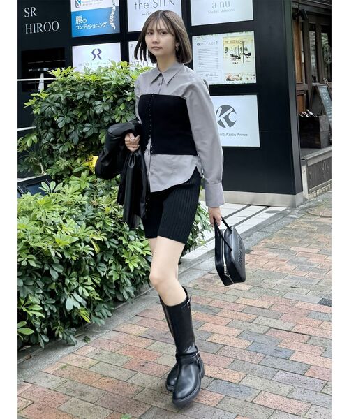 MURUA（ムルーア）の「フロントホックニットビスチェ（ニット/セーター・レディース・ブラック/アイボリー/グレー・FREE）」の15枚目の写真