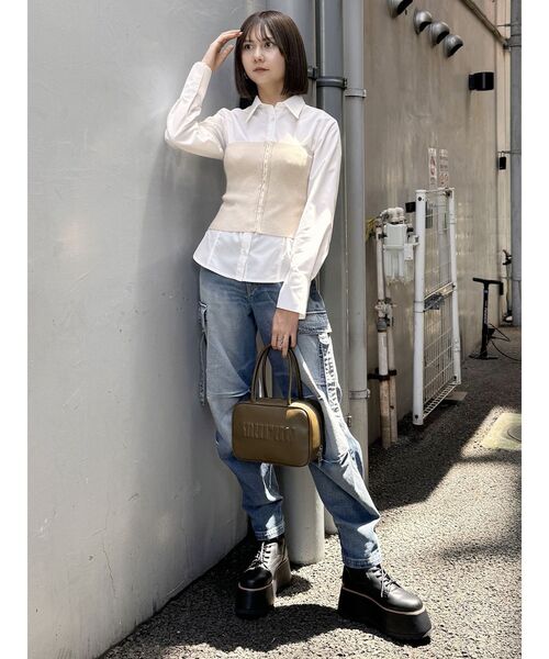 MURUA（ムルーア）の「フロントホックニットビスチェ（ニット/セーター・レディース・ブラック/アイボリー/グレー・FREE）」の17枚目の写真