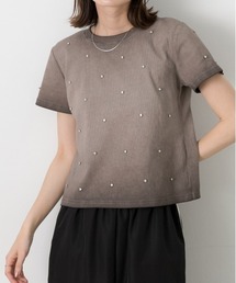 ビジュー付き ピグメントTシャツ