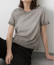 ビジュー付き ピグメントTシャツ