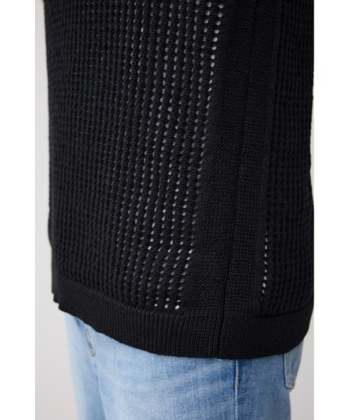 AZUL by moussy（アズールバイマウジー）の「透かし編みニットベスト（ベスト・メンズ・グレー/ブラック・FREE）」の11枚目の写真