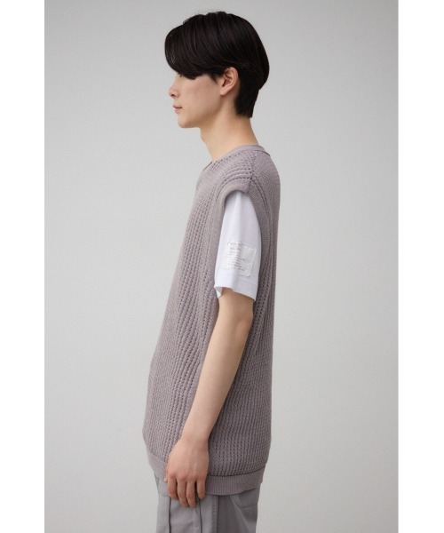 AZUL by moussy（アズールバイマウジー）の「透かし編みニットベスト（ベスト・メンズ・グレー/ブラック・FREE）」の17枚目の写真