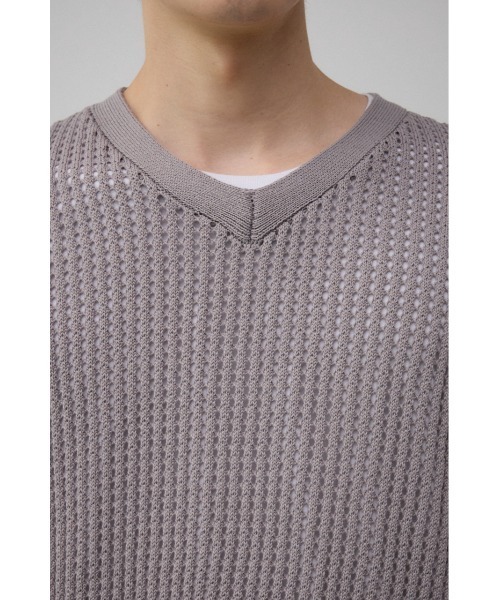 AZUL by moussy（アズールバイマウジー）の「透かし編みニットベスト（ベスト・メンズ・グレー/ブラック・FREE）」の19枚目の写真