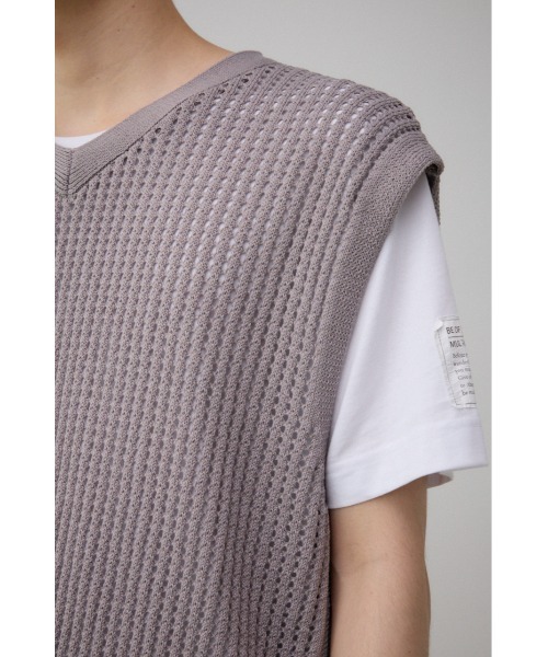 AZUL by moussy（アズールバイマウジー）の「透かし編みニットベスト（ベスト・メンズ・グレー/ブラック・FREE）」の20枚目の写真
