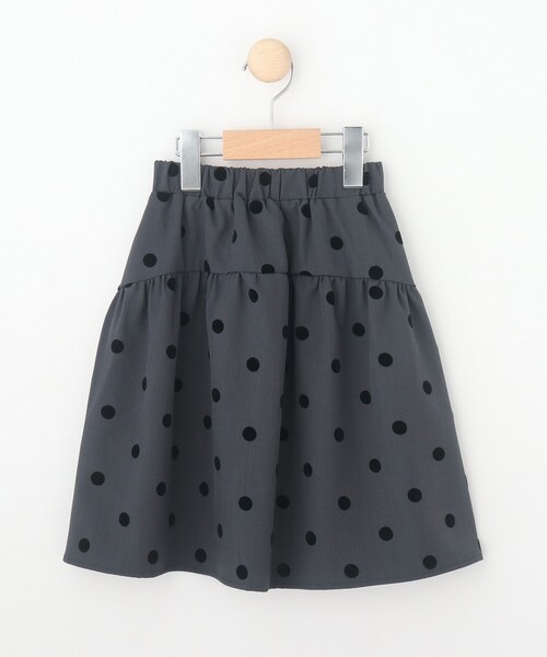 Dessin（デッサン）の「◆【リンクコーデ】フロッキードットプリントスカート（スカート・キッズ・チャコール/ブラック系・11/12/13/14）」の8枚目の写真