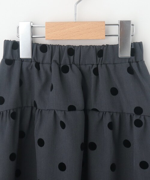 Dessin（デッサン）の「◆【リンクコーデ】フロッキードットプリントスカート（スカート・キッズ・チャコール/ブラック系・11/12/13/14）」の6枚目の写真