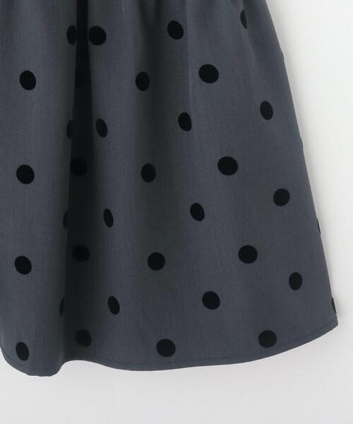 Dessin（デッサン）の「◆【リンクコーデ】フロッキードットプリントスカート（スカート・キッズ・チャコール/ブラック系・11/12/13/14）」の5枚目の写真
