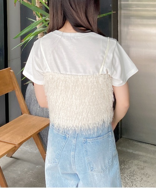 INGNI（イング）の「フェザービスチェ（ベスト・レディース・アイボリー/ブラック・M）」の19枚目の写真