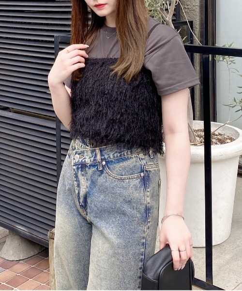 INGNI（イング）の「フェザービスチェ（ベスト・レディース・アイボリー/ブラック・M）」の16枚目の写真