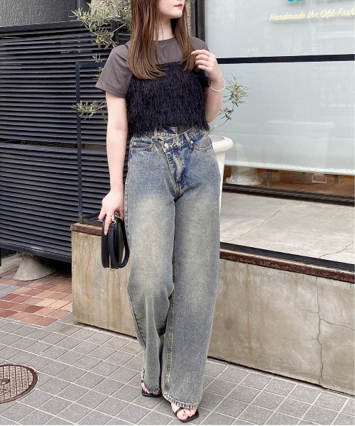 INGNI（イング）の「フェザービスチェ（ベスト・レディース・アイボリー/ブラック・M）」の7枚目の写真