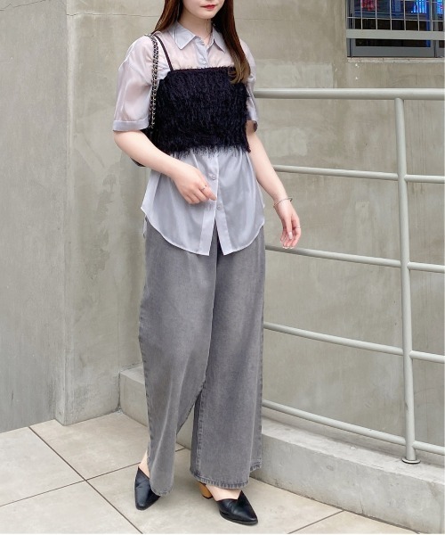 INGNI（イング）の「フェザービスチェ（ベスト・レディース・アイボリー/ブラック・M）」の4枚目の写真