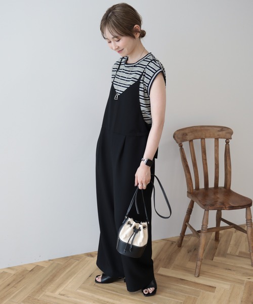 AMERICAN HOLIC（アメリカンホリック）の「イージーケアキャミサロペット（サロペット/オーバーオール・レディース・杢グレー/ブラック・M/L）」の6枚目の写真