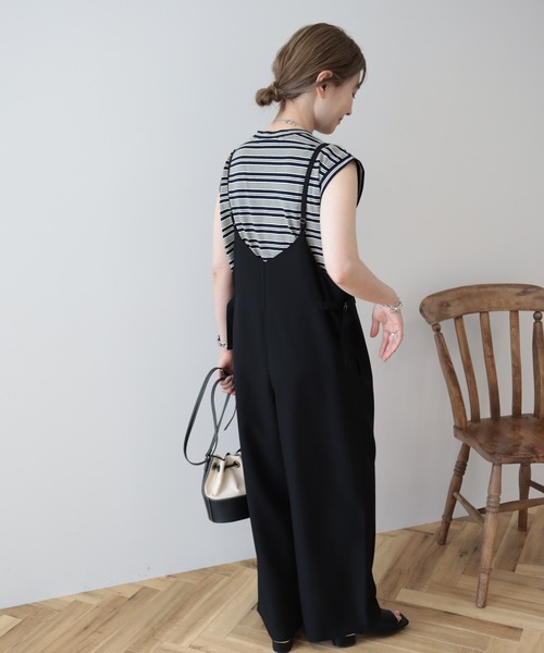 AMERICAN HOLIC（アメリカンホリック）の「イージーケアキャミサロペット（サロペット/オーバーオール・レディース・杢グレー/ブラック・M/L）」の4枚目の写真