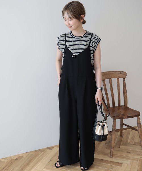 AMERICAN HOLIC（アメリカンホリック）の「イージーケアキャミサロペット（サロペット/オーバーオール・レディース・杢グレー/ブラック・M/L）」の7枚目の写真