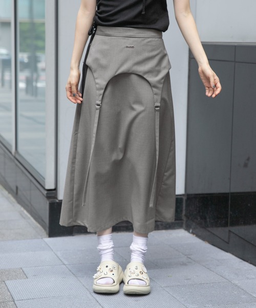 3.3 Field Trip （3.3フィールドトリップ）の「3.3 Field Trip／ガーターベルトスカート（スカート・レディース・グレー/チャコール・SMALL/MEDIUM）」の6枚目の写真