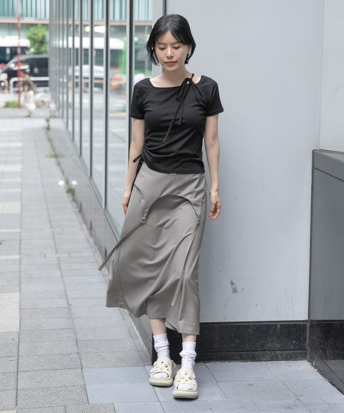 3.3 Field Trip （3.3フィールドトリップ）の「3.3 Field Trip／ガーターベルトスカート（スカート・レディース・グレー/チャコール・SMALL/MEDIUM）」の3枚目の写真