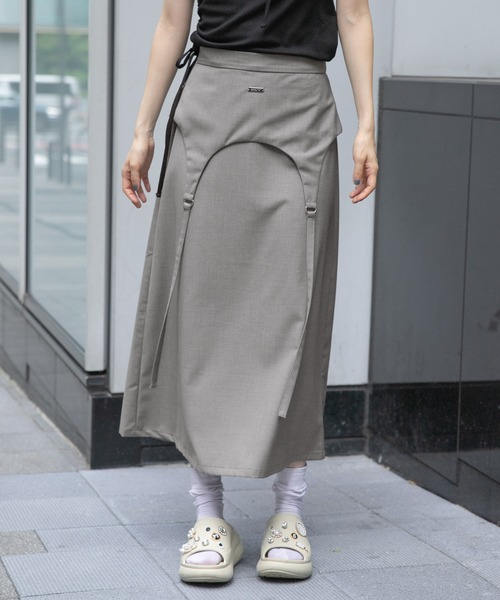 3.3 Field Trip （3.3フィールドトリップ）の「3.3 Field Trip／ガーターベルトスカート（スカート・レディース・グレー/チャコール・SMALL/MEDIUM）」の5枚目の写真