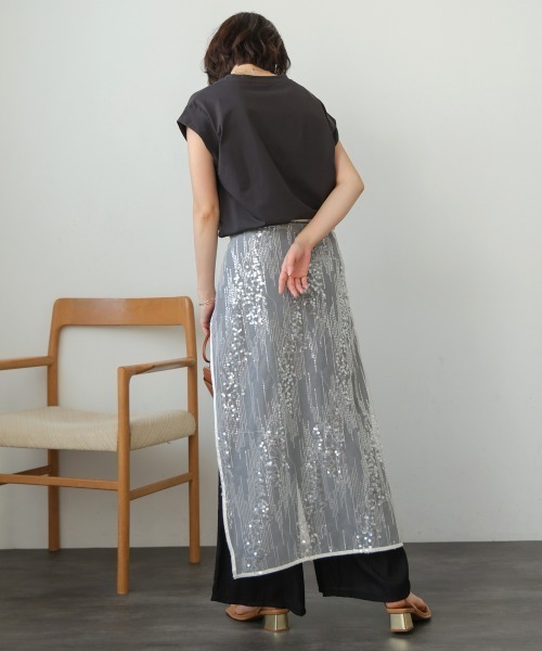 Bou Jeloud（ブージュルード）の「スパンコールレース巻きスカート（スカート・レディース・アイボリー/ブラック・FREE）」の10枚目の写真