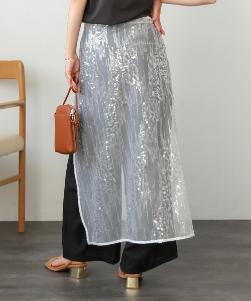 Bou Jeloud（ブージュルード）の「スパンコールレース巻きスカート（スカート・レディース・アイボリー/ブラック・FREE）」の11枚目の写真