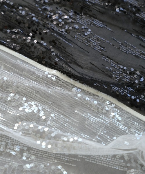 Bou Jeloud（ブージュルード）の「スパンコールレース巻きスカート（スカート・レディース・アイボリー/ブラック・FREE）」の17枚目の写真