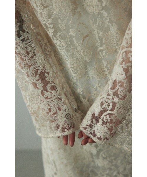BLACK BY MOUSSY（ブラックバイマウジー）の「lace long dress(レースロングドレス)（ワンピース・レディース・オフホワイト/ブラック・1/2）」の10枚目の写真