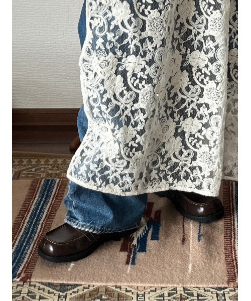 BLACK BY MOUSSY（ブラックバイマウジー）の「lace long dress(レースロングドレス)（ワンピース・レディース・オフホワイト/ブラック・1/2）」の21枚目の写真