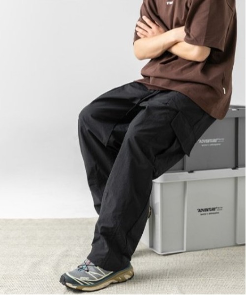 COMON+(コモンプラス)の「ワイドシルエットイージーカーゴパンツ(カーゴパンツ・メンズ・カーキ/ブラック/ベージュ・M/L)」の15枚目の写真