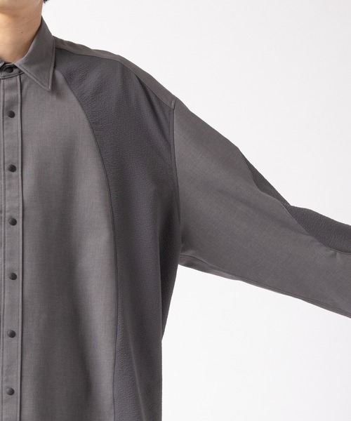 Jieda(ジエダ)の「SWITCHING SHIRT(シャツ/ブラウス・メンズ・ブラック/グレー・1/2)」の15枚目の写真