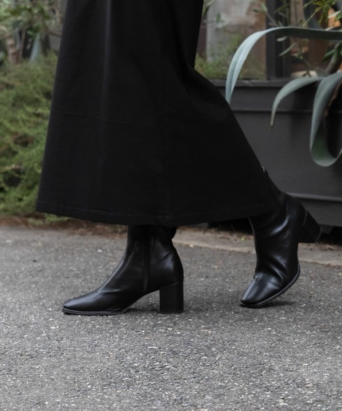 SENSE OF PLACE by URBAN RESEARCH(センスオブプレイスバイアーバンリサーチ)の「『消臭』スクエアトウセンターシームストレッチブーツ(ブーツ・レディース・ブラック/ブラック系その他/シルバー・SMALL/MEDIUM/LARGE)」の6枚目の写真