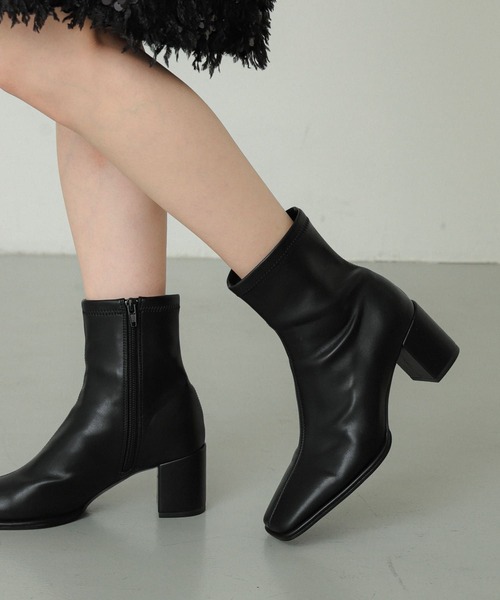 SENSE OF PLACE by URBAN RESEARCH(センスオブプレイスバイアーバンリサーチ)の「『消臭』スクエアトウセンターシームストレッチブーツ(ブーツ・レディース・ブラック/ブラック系その他/シルバー・SMALL/MEDIUM/LARGE)」の11枚目の写真