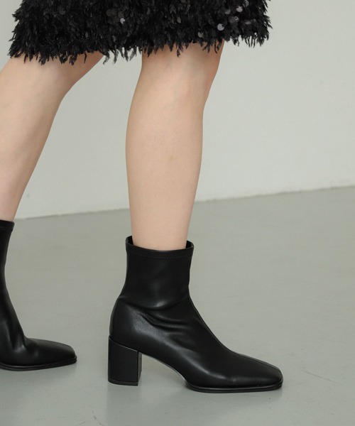 SENSE OF PLACE by URBAN RESEARCH(センスオブプレイスバイアーバンリサーチ)の「『消臭』スクエアトウセンターシームストレッチブーツ(ブーツ・レディース・ブラック/ブラック系その他/シルバー・SMALL/MEDIUM/LARGE)」の12枚目の写真