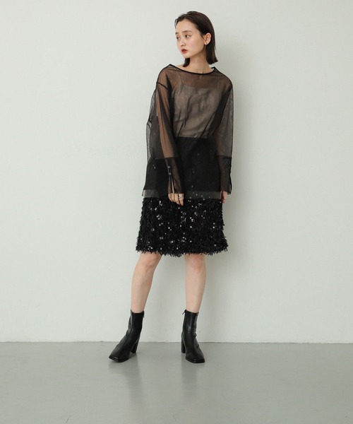 SENSE OF PLACE by URBAN RESEARCH(センスオブプレイスバイアーバンリサーチ)の「『消臭』スクエアトウセンターシームストレッチブーツ(ブーツ・レディース・ブラック/ブラック系その他/シルバー・SMALL/MEDIUM/LARGE)」の13枚目の写真