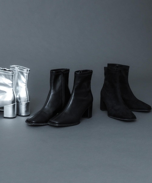 SENSE OF PLACE by URBAN RESEARCH(センスオブプレイスバイアーバンリサーチ)の「『消臭』スクエアトウセンターシームストレッチブーツ(ブーツ・レディース・ブラック/ブラック系その他/シルバー・SMALL/MEDIUM/LARGE)」の18枚目の写真