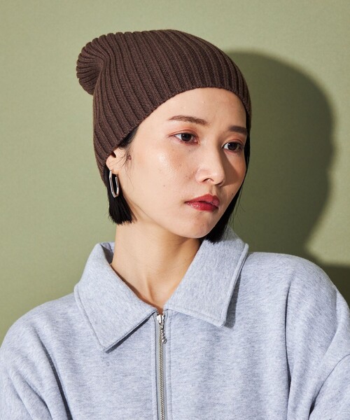 CITEN(シテン)の「<CITEN>オールシーズンビーニー(ニットキャップ/ビーニー・レディース・ブラウン/オレンジ/ブラック/グレー・FREE)」の8枚目の写真