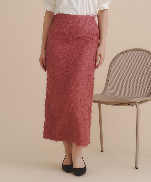 セール】《美人百花掲載》カットジャカードタイトスカート