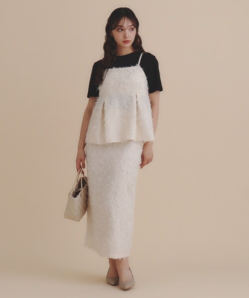 セール】《美人百花掲載》カットジャカードタイトスカート