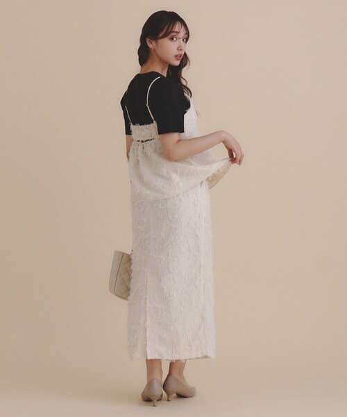 正規品♡アイスジャガード上下セット♡オフホワイト セール】《美人百花掲載》カットジャカードタイトスカート