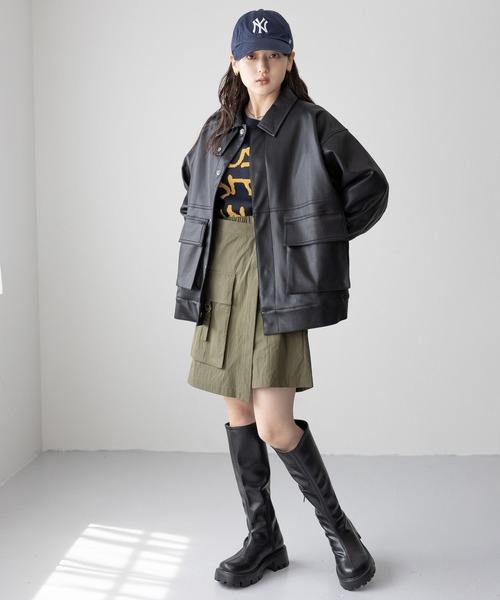 RAGEBLUE（レイジブルー）の「フロントポケット/カーゴミニスカパン（スカート・レディース・ブラック/オリーブ・FREE）」の16枚目の写真